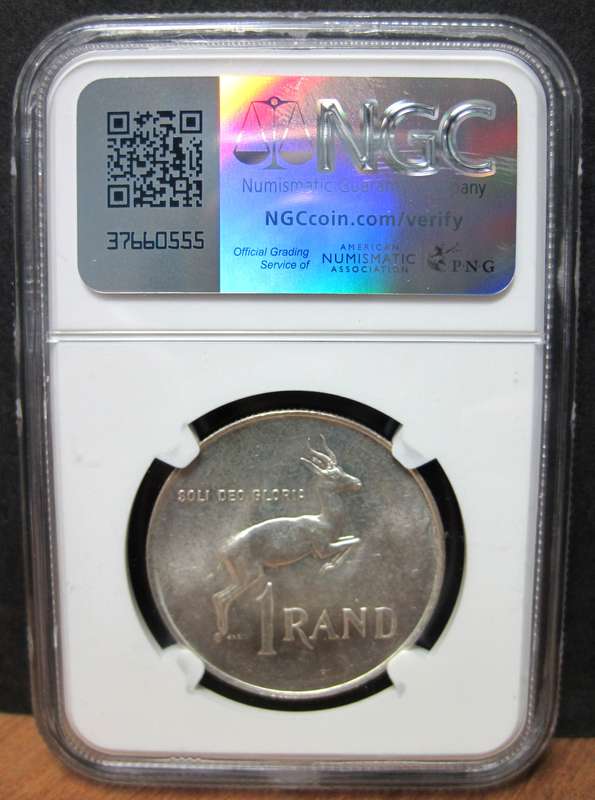 RSA 1 Rand 1966A - NGC MS62 - *Tag Ear*