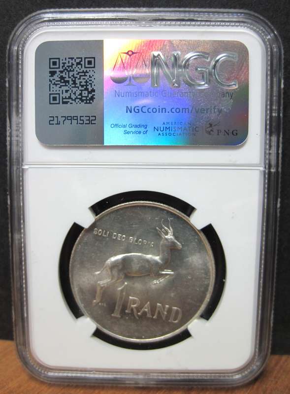 RSA 1 Rand 1966A - NGC MS62 - *Tag Ear*
