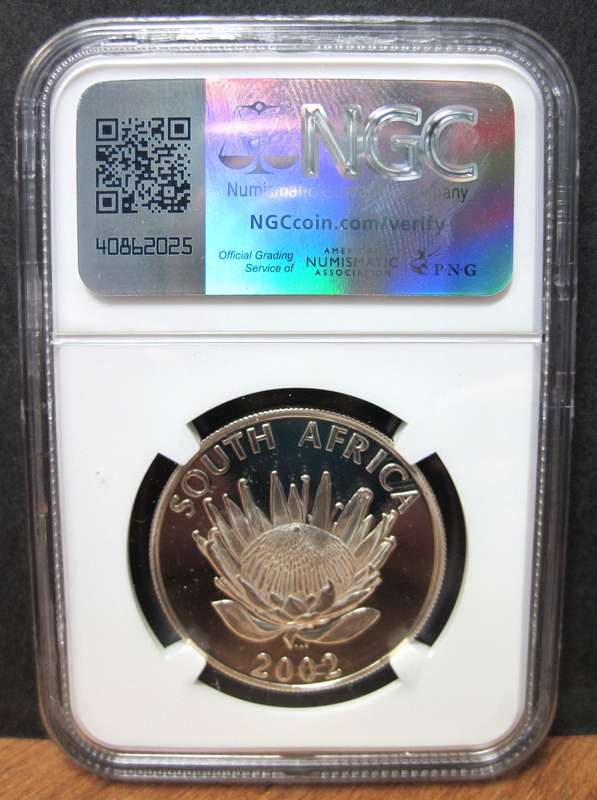 RSA 1 Rand 2002 - FOOTBALL - NGC MS66
