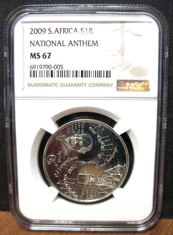 RSA 1 Rand 2009 - ANTHEM - NGC MS67