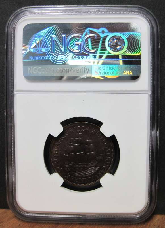 SA Union 1/2 Penny 1924 - NGC MS63BN