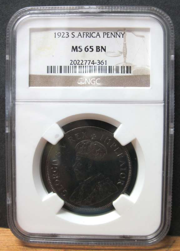 SA Union 1 Penny 1923 - NGC MS65BN