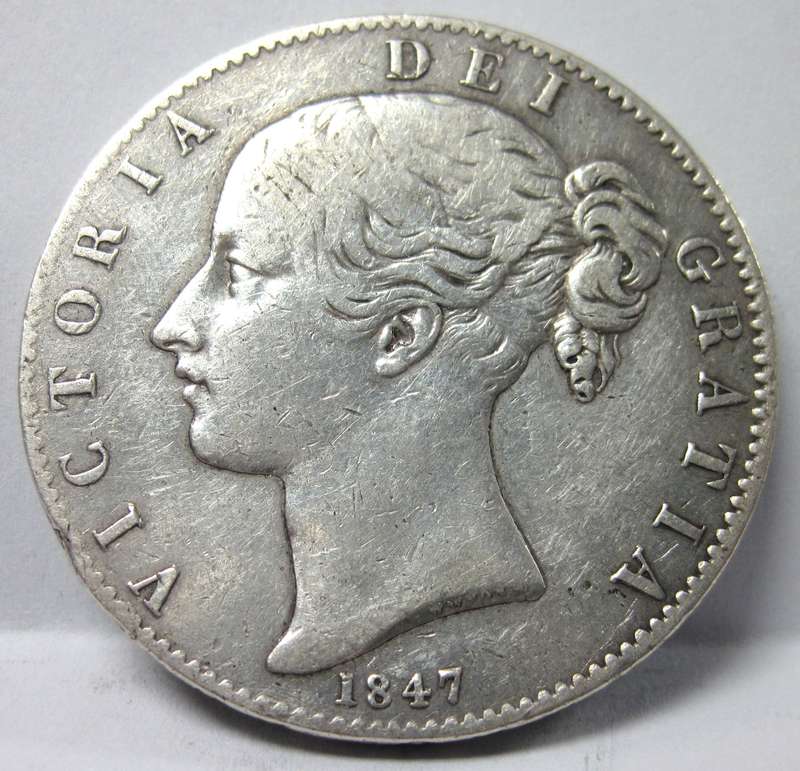 UK 5 Shillings Crown 1847