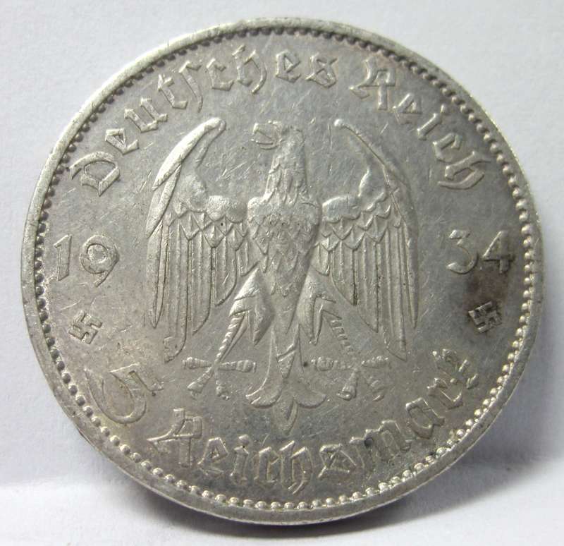 Germany 5 Reichsmark 1934