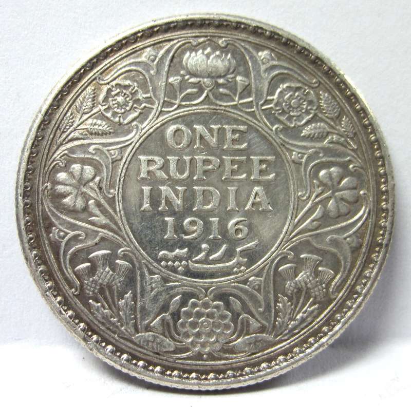 British India 1 Rupee 1916
