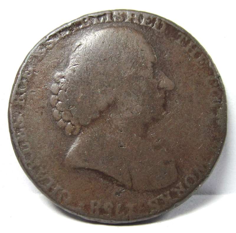 *R1 Auction* 1790 Charles Roe copper works half penny merchant token