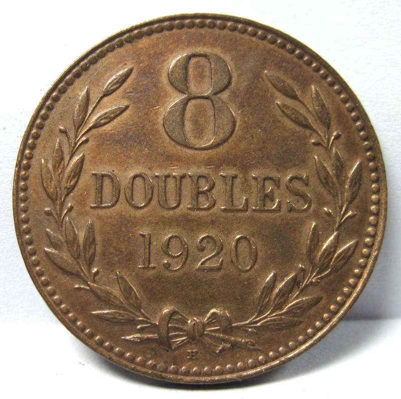 *R1 Auction* Guernsey 8 Doubles 1920 - Beautiful condition