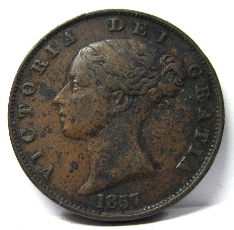 *R1 Auction* UK 1/2 Penny 1857 - Nice condition