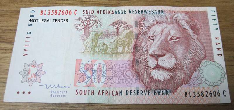 *R1 Auction* 50 Rand Mboweni 1st issue - Printed off center