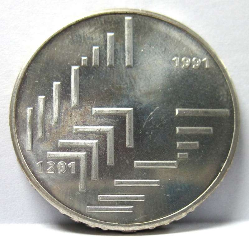 Switzerland 20 Francs 1991 '700yrs Swiss Confederation' Proof coin