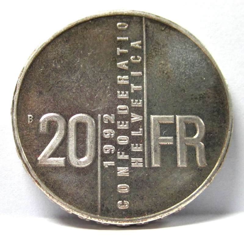 Switzerland 20 Francs 1992 'Gertrud Kurz' Proof coin