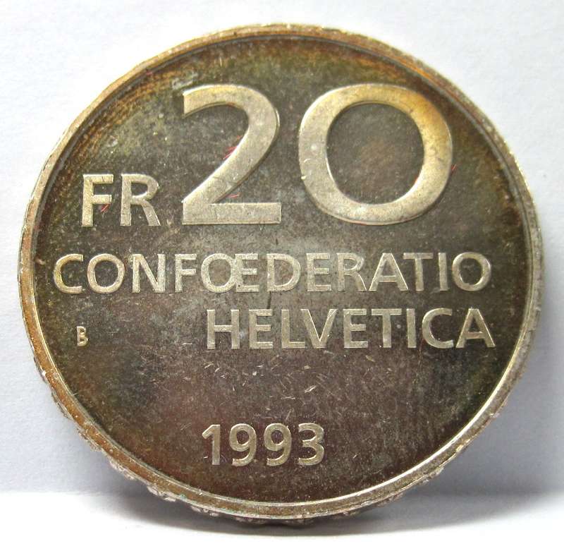 Switzerland 20 Francs 1993 'Paracelsus' Proof coin