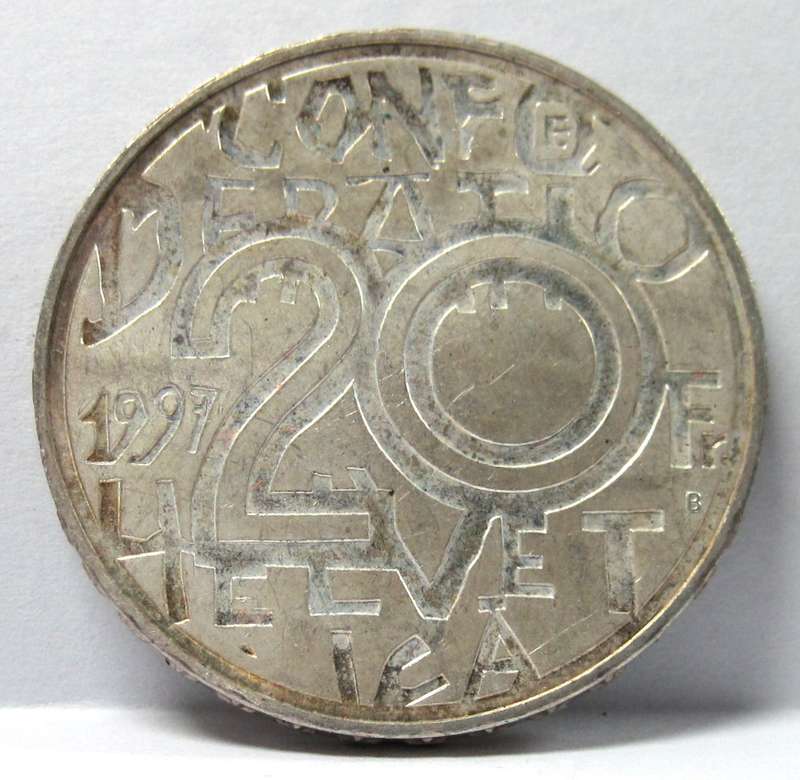 Switzerland 20 Francs 1997 'Jeremias Gotthelf' Proof coin