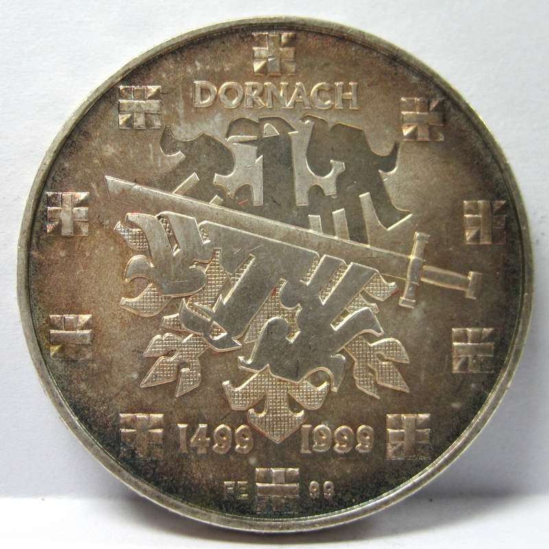 Switzerland 20 Francs 1999 '500yrs Dornach' Proof coin
