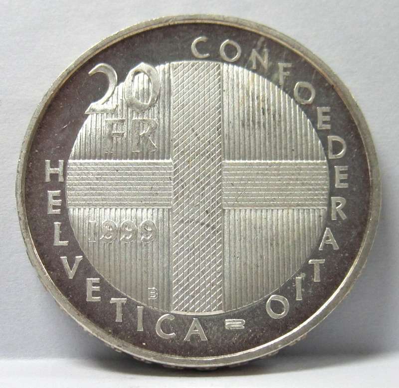 Switzerland 20 Francs 1999 '500yrs Dornach' Proof coin