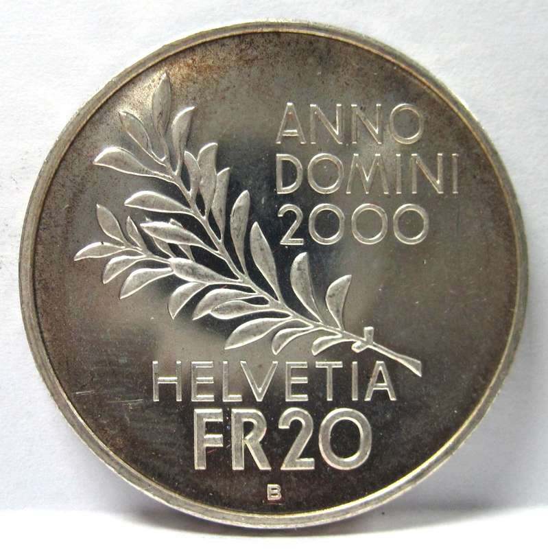 Switzerland 20 Francs 2000 'Pax in Terra' Proof coin