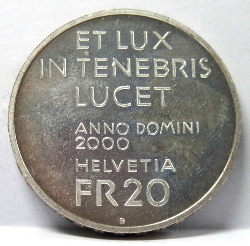 Switzerland 20 Francs 2000 'Lumen Christi' Proof coin