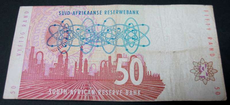 RSA 50 Rand mid 1990's(C Stals 2nd Issue) - Red Water Variant