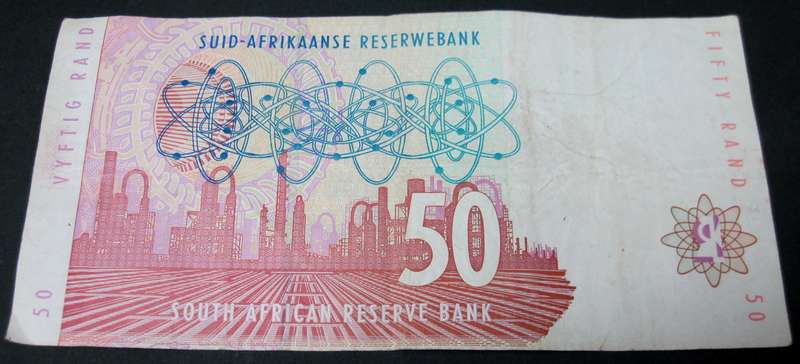 RSA 50 Rand mid 1990's(C Stals 2nd Issue) - Red Water Variant