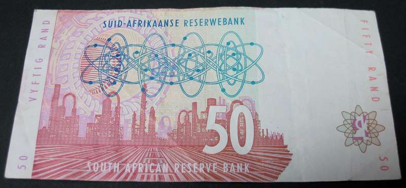 RSA 50 Rand mid 1990's(C Stals 2nd Issue) - Red Water Variant