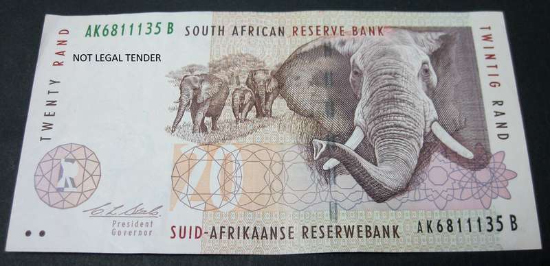 RSA 20 Rand mid 1990's(C Stals 2nd Issue) - F+ to VF condition - more than one available