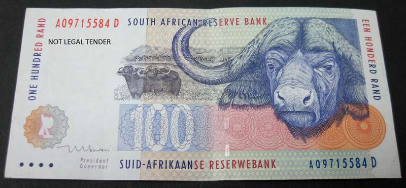 RSA 100 Rand early 2000's (Mboweni 1st issue) - VF to VF+ condition - more then one available