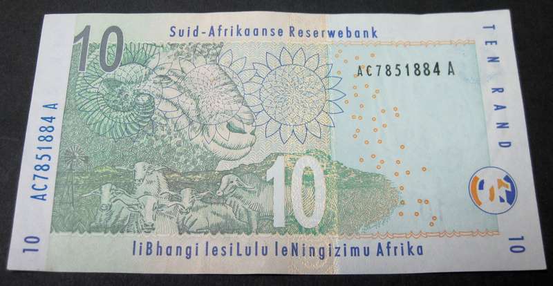RSA 10 Rand early 2010's (Marcus 1st issue) - VF to EF condition - more then one available