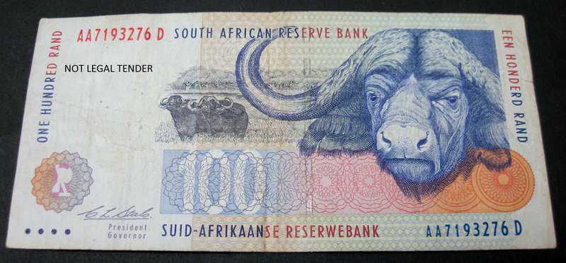 RSA 100 Rand mid 1990's(C Stals 2nd Issue) - AA Prefix