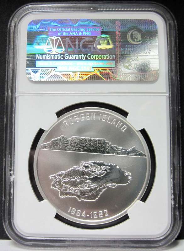 1oz of Silver - 2009 Robben Island medallion - NGC MS68