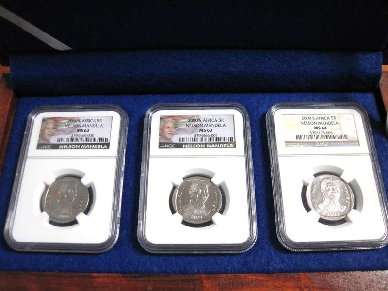 2000 R5 Mandela coin set - NGC MS62/MS63/MS64