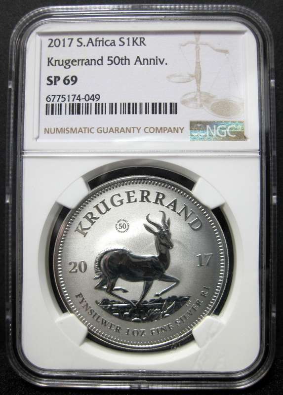 2017 1oz Silver Kruger with 50yrs Privy - NGC SP69