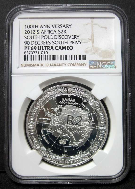 2012 R2 South Pole Discovery with 90' Privy mark - NGC PF69 Ultra Cameo