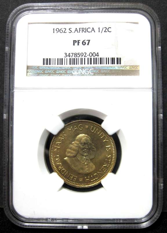 RSA 1/2 Cent 1962 - NGC PF67 - 1 of 9, only one better