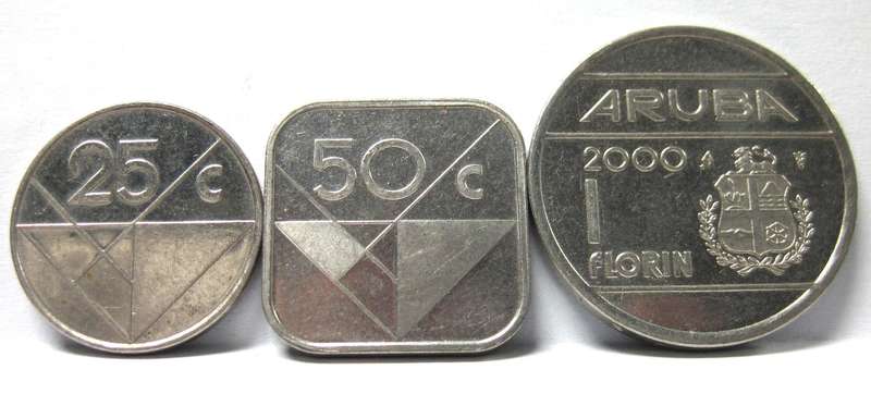 *R1 Auction* Aruba 25c, 50c & 1 Florin 2000