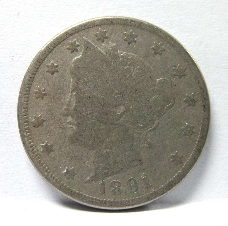 *R1 Auction* USA 5 Cents 1891