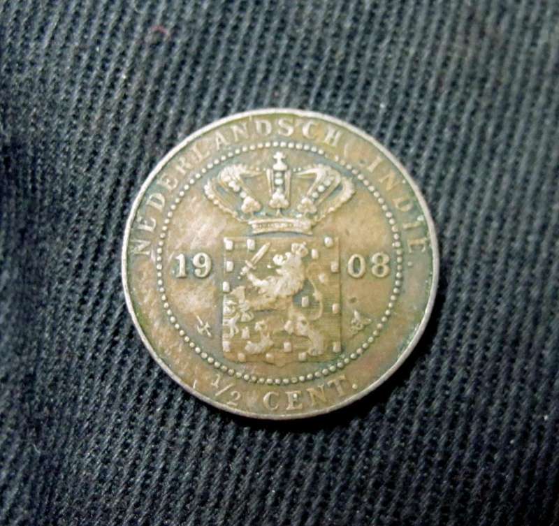 *R1 Auction* Netherlands Indies 1/2 Cent 1908