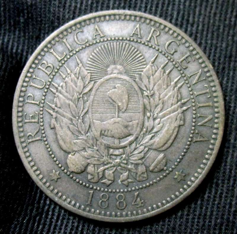 *R1 Auction* Argentina 2 Centavos 1884 - Excellent condition