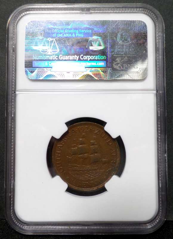 Union 1/2 Penny 1928 - NGC XF45 BN