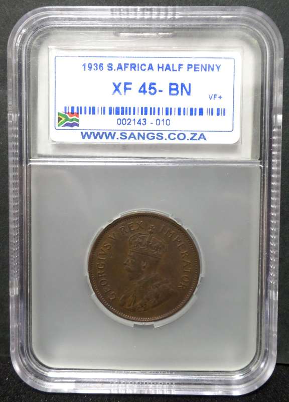 Union 1/2 Penny 1936 - SANGS XF45 BN