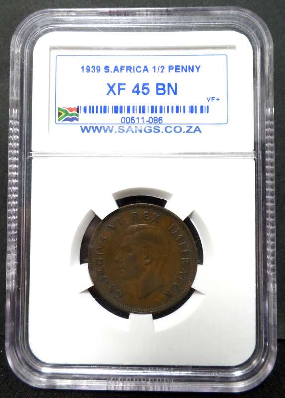 Union 1/2 Penny 1939 - SANGS XF45 BN