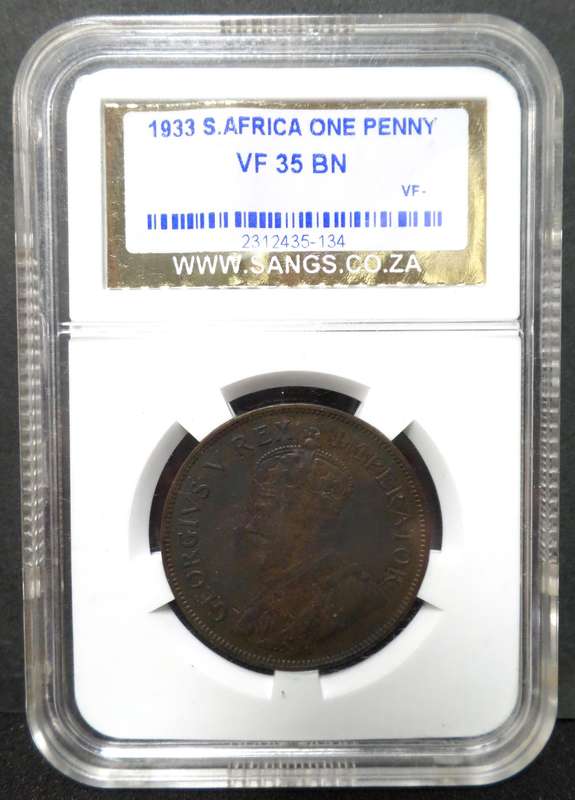 Union 1 Penny 1933 - SANGS VF35 BN