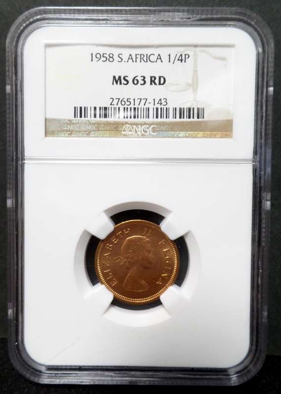 SA Union 1/4 Penny 1958 - NGC MS63 RD