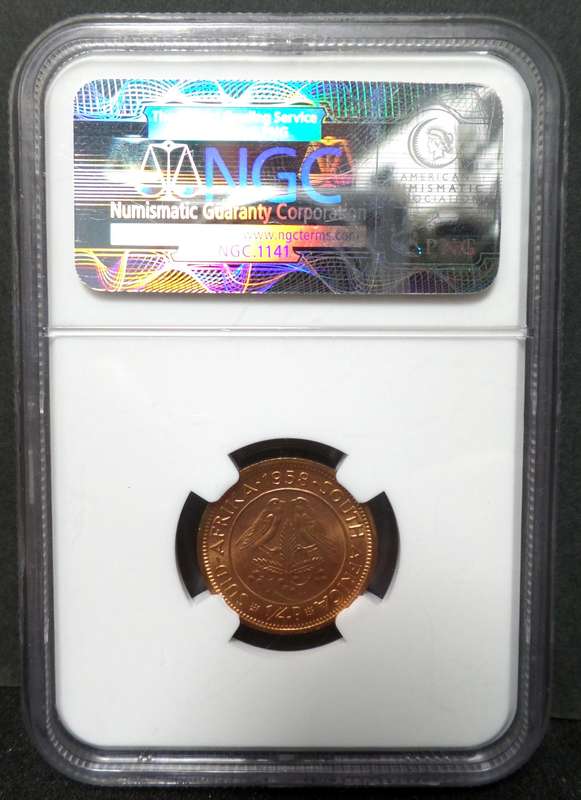 SA Union 1/4 Penny 1958 - NGC MS63 RD