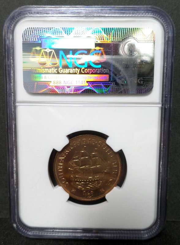 SA Union 1/2 Penny 1948 - NGC PF65 RB