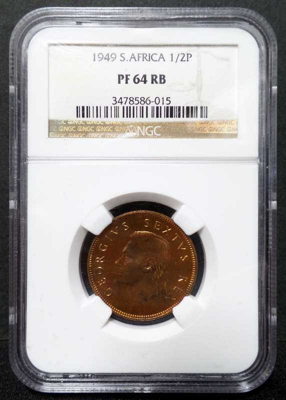 SA Union 1/2 Penny 1949 - NGC PF64 RB