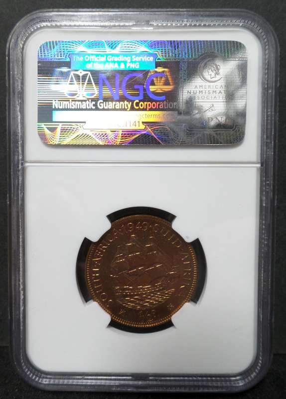 SA Union 1/2 Penny 1949 - NGC PF64 RB