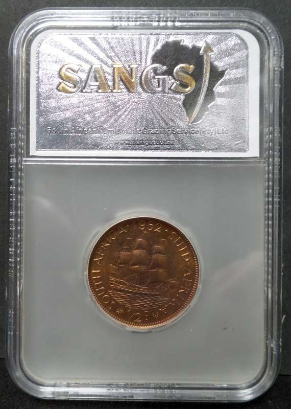 SA Union 1/2 Penny 1952 - SANGS PF64 RD