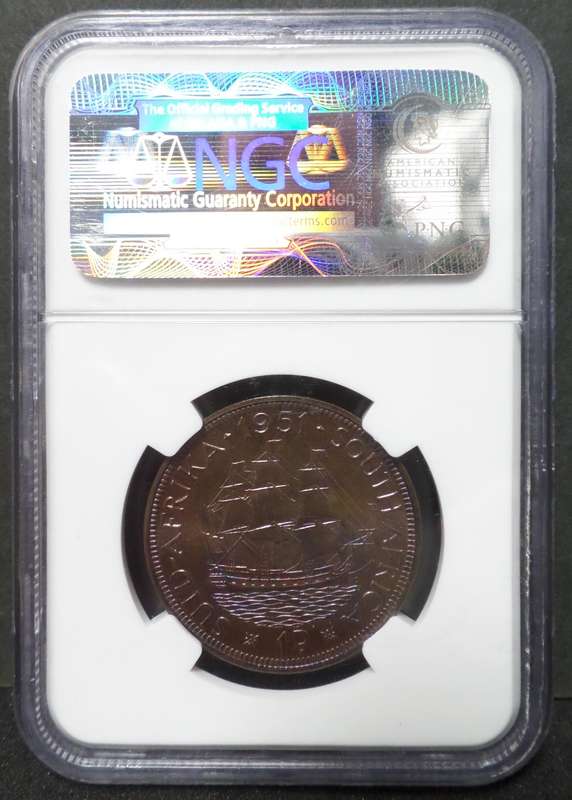 SA Union 1 Penny 1951 - NGC PF65 RB