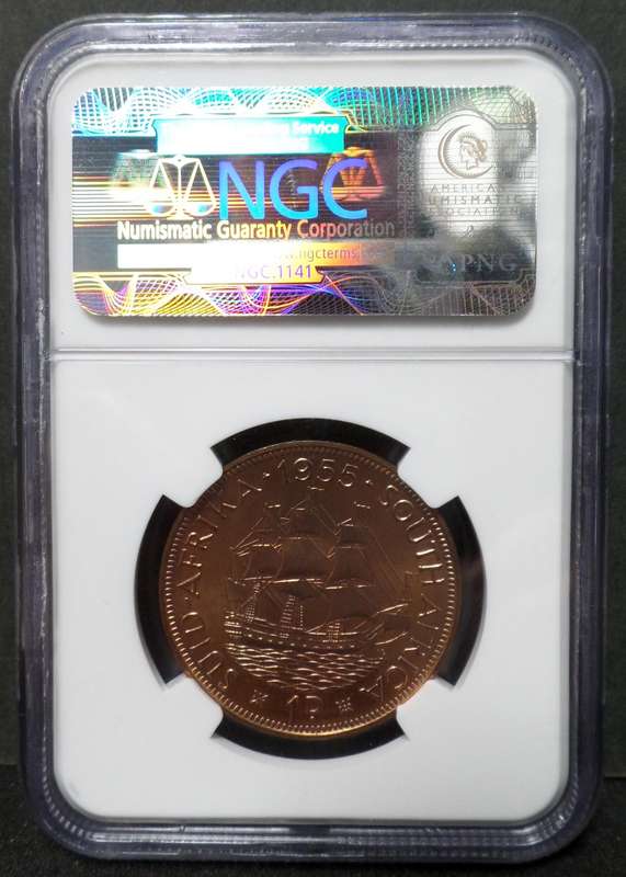 SA Union 1 Penny 1955 - NGC PF65 RB