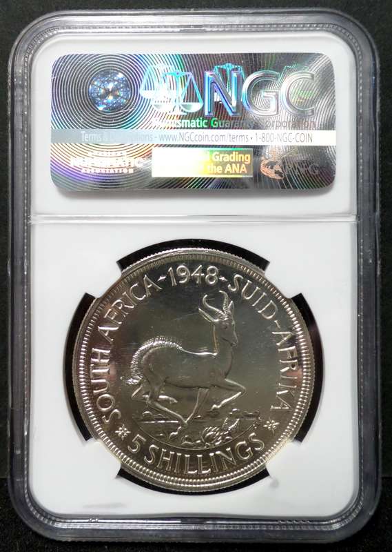 SA Union 5 Shillings 1948 - NGC PF64